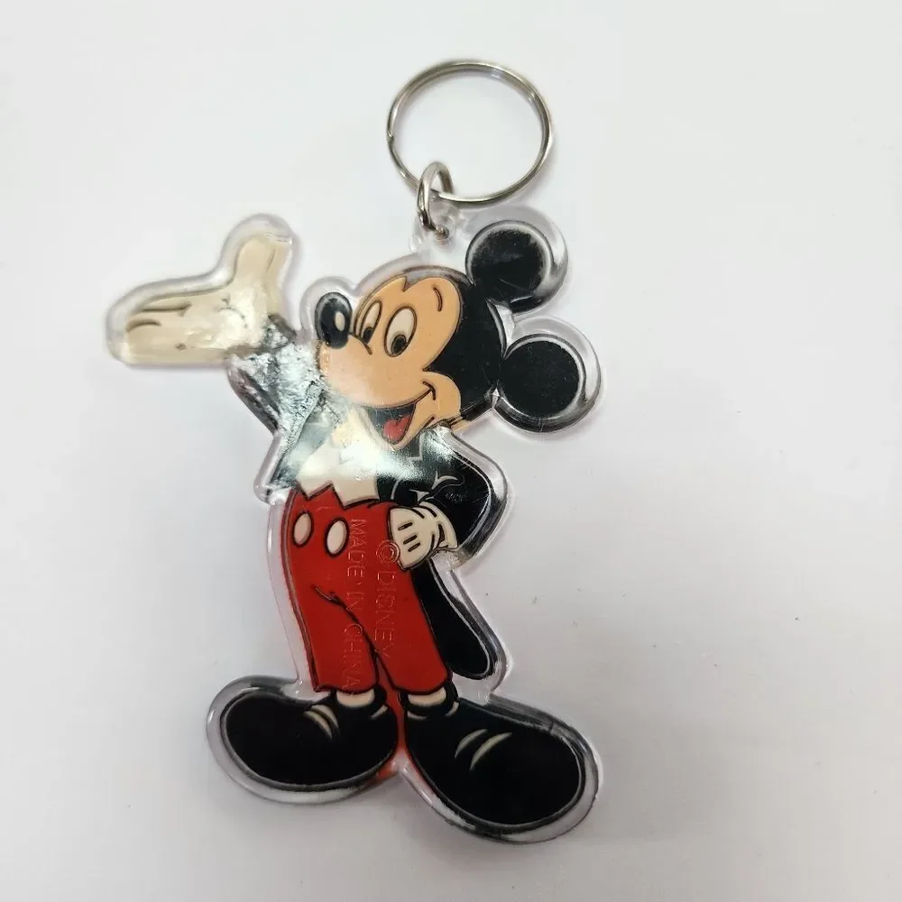 Vintage Disney Mickey Mouse Plastic Keychain